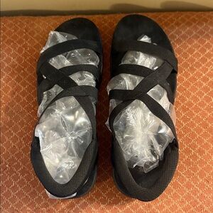 Skechers black slip ins sandals